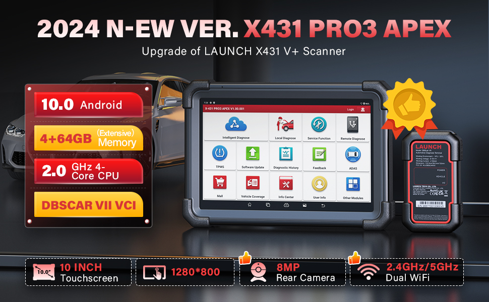 Запуск диагностического сканера X431 PRO3 APEX