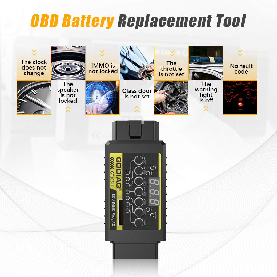 GODIAG ECU IMMO Prog AD GT105 II Подключатель ECU + универсальный плацдарм OBD2