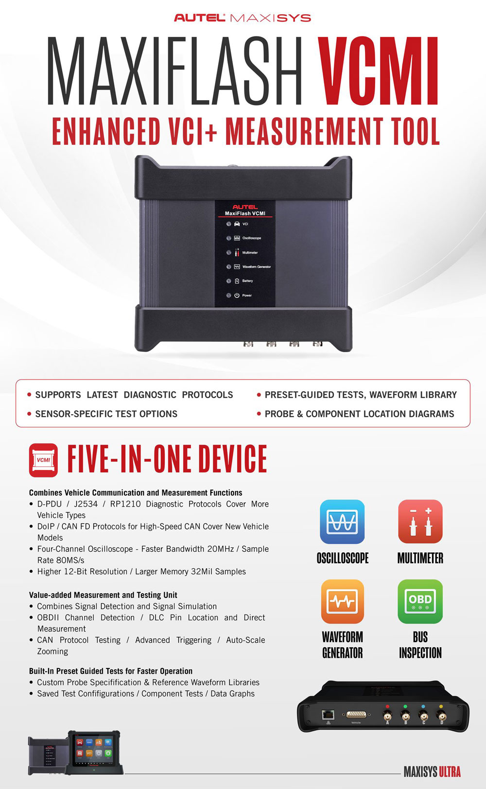 AUTEL MaxiFlash VCMI Усовершенствованные инструменты измерения VCI +