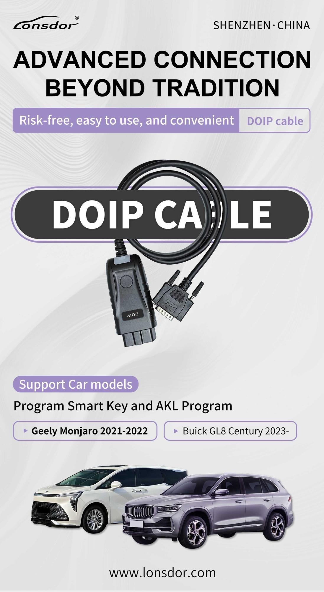 Программа поддержки кабелей Lonsdor DOIP Smart Key и AKL