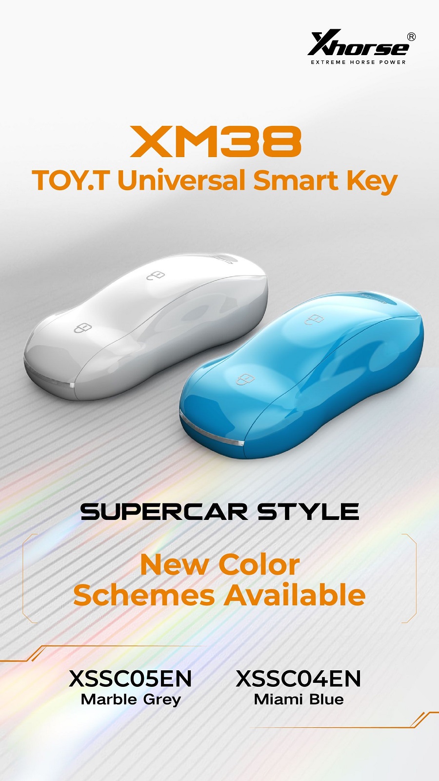Игрушка XHORSE XSSC05EN XM38.T Univesal Smart Key Supercar Стиль мраморный серый 5 шт. / партия