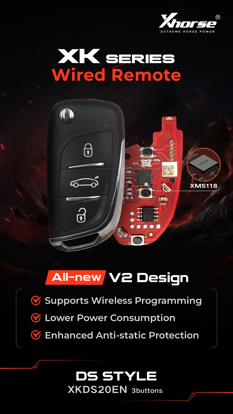 Универсальный ключ дистанционного управления Xhorse XKDS20EN DS 5 шт. / партия