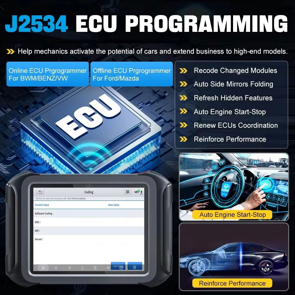 XTOOL X100 MAX 2 с инструментами программирования и диагностики ключей J2534