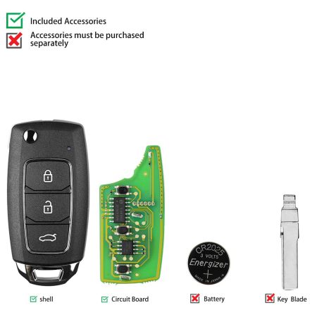 Xhorse XKHY05EN Линейный ключ Hyundai 3 Кнопки Английский 5 шт. / партия