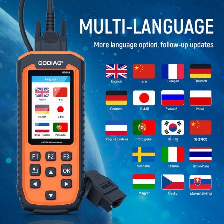 Устройство GODIAG GD203 ABS / SRS OBD2 для диагностики неисправностей с 28 функциями технического обслуживания и замены, бесплатное обновление на протяжении всей жизни