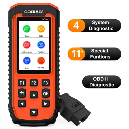 GODIAG GD202 Двигатель ABS SRS трансмиссия 4 Системный диагностический прибор с 11 специальными функциями