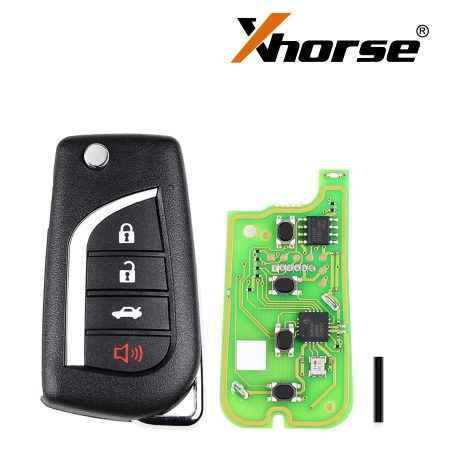 Ключ дистанционного управления Xhorse XKTO10EN Wire Toyota Flip 4 Кнопки на английском языке 5 шт. / партия