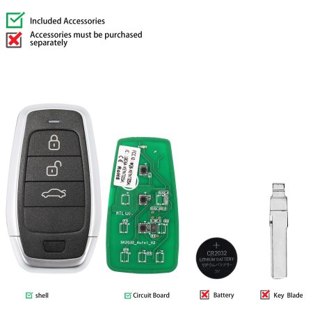 AUTEL IKEYAT003BL 3 кнопки Универсальный интеллектуальный ключ 5 шт. / партия