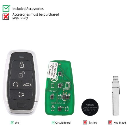 AUTEL IKEYAT005BL 5 Кнопки Универсальный интеллектуальный ключ 5 шт. / партия