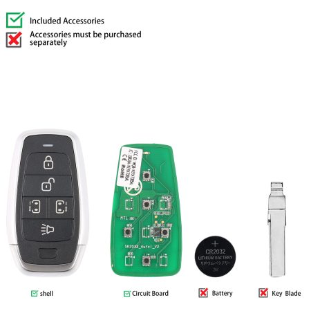 AUTEL IKEYAT005CL 5 Кнопки Универсальный интеллектуальный ключ 5 шт. / партия