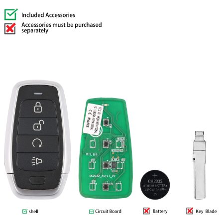 AUTEL IKEYAT004BL 4 кнопки Универсальный интеллектуальный ключ 5 шт. / партия