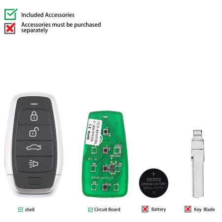 AUTEL IKEYAT004CL 4 Кнопки Универсальный интеллектуальный ключ 5 шт. / партия