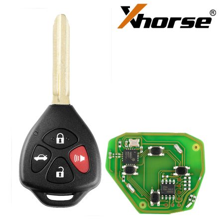Xhorse XKTO02EN Кабельный ключ дистанционного управления Toyota плоский 4 кнопочный треугольник английский 5 шт. / партия