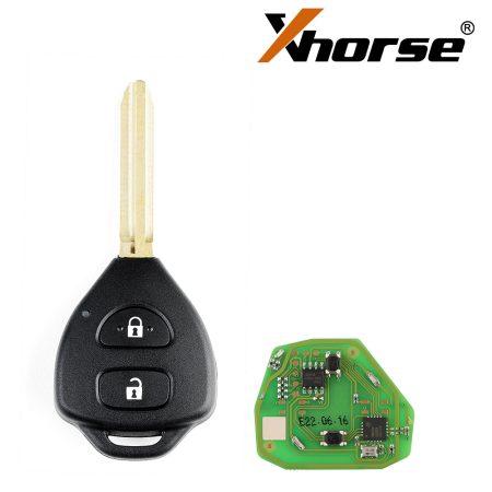 Xhorse XKTO05EN Кабельный ключ дистанционного управления Toyota плоский 2 кнопочный треугольник английская версия 5 шт. / партия