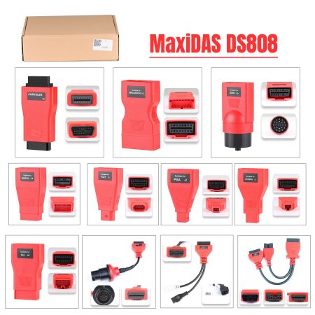 Полный комплект кабелей и разъемов OBDII Autel для DS808 / MK808 / MP808 (только кабели и разъемы)