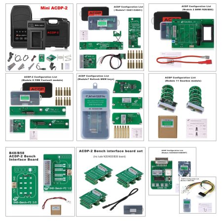 Yanhua ACDP - 2 BMW Полный комплект компонентов, модуль 1 / 2 / 3 / 4 / 7 / 8 / 11 + BMW Key Programming Кластерная коррекция Лицензия Бесплатный доступ к рабочему столу B48 / N20 / N55 / B38