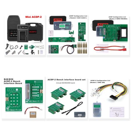 Yanhua Mini ACDP-2 BMW IMMO Package with Module1/2/3 for BMW CAS1-CAS4+/FEM/BMW DME ISN Read & Write Added B48/N20/N55/B38 Bench Board