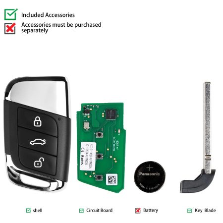 AUTEL IKEYVW003AL 3 Кнопки 315 / 433 МГц Универсальный умный ключ 5 / партия