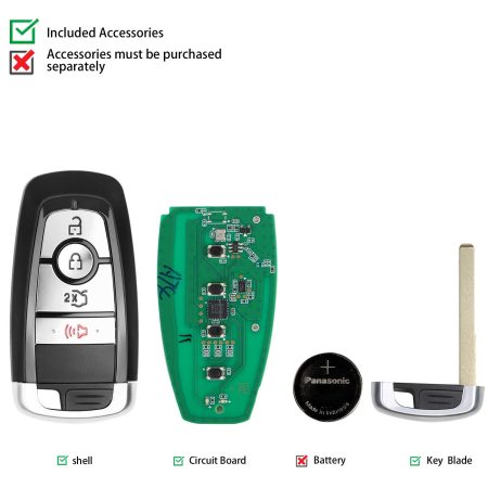 AUTEL IKEYFD004AH 4 кнопки 868 / 915 МГц Независимый универсальный интеллектуальный ключ 5 / партия
