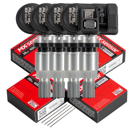4 датчика Autel MX 315 МГц + 433 МГц 2 в 1 универсальный программируемый датчик TPMS металл / каучук