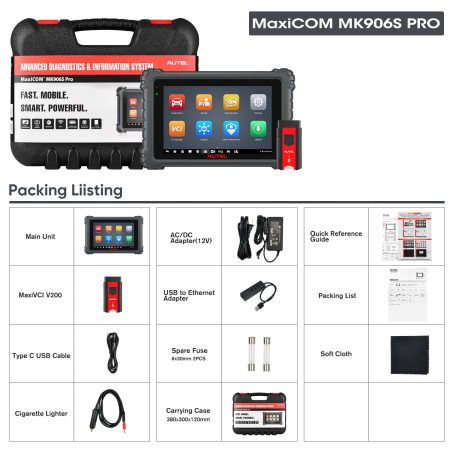 Сканер Autel Maxicom MK906S PRO обновил диагностический инструмент MS906 PRO / MK906BT / MK906 PRO с расширенным двухсторонним управлением кодированием ECU 36 +