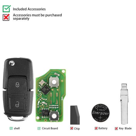 Кнопка Xhorse XKB508EN Кабельный ключ дистанционного управления B5 2 работает с MINI Key Tool / VVDI2 5 шт. / партия