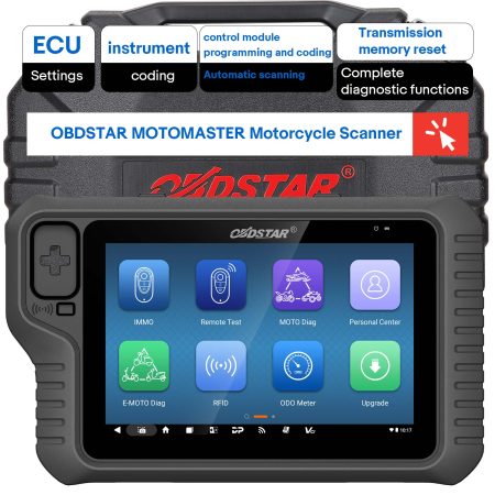 2025 OBDSTAR MOTOMASTER Мотоцикл - сканер со встроенной CAN FD DoIP поддержкой MOTO Diag IM μ 0, вспышкой ECU, приборами ODO, RFID, дистанционным тестированием
