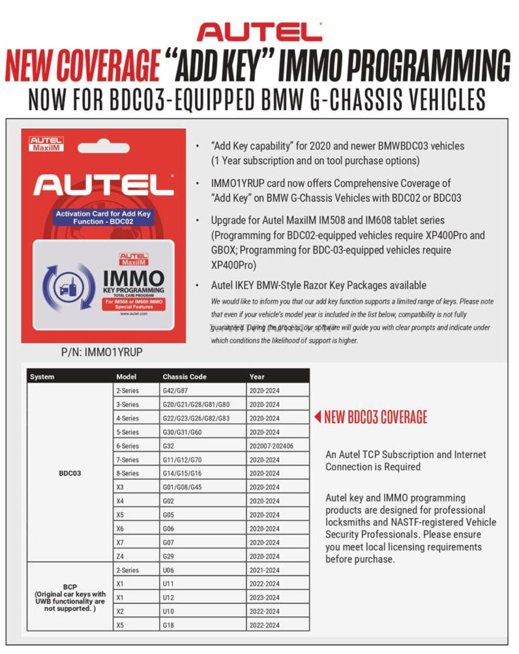 Expand BMW Services with Your Autel BDC03 License