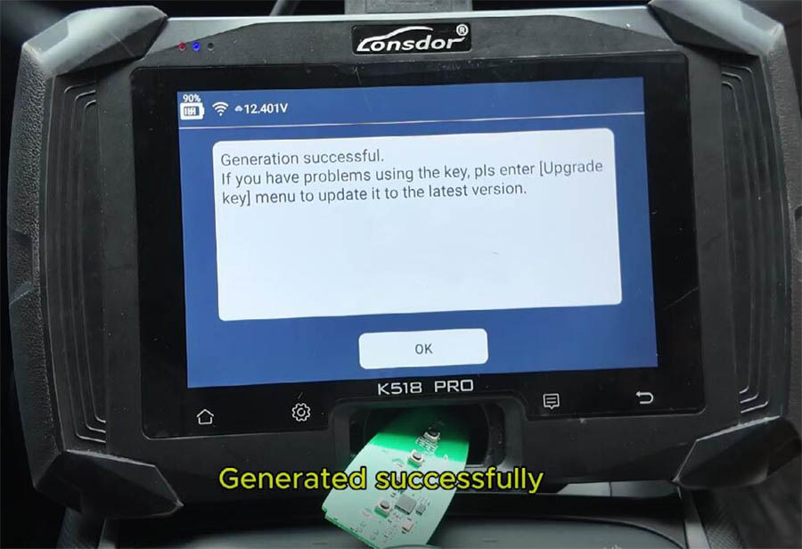 Экран меню создания смарт-ключа на Lonsdor K518 PRO