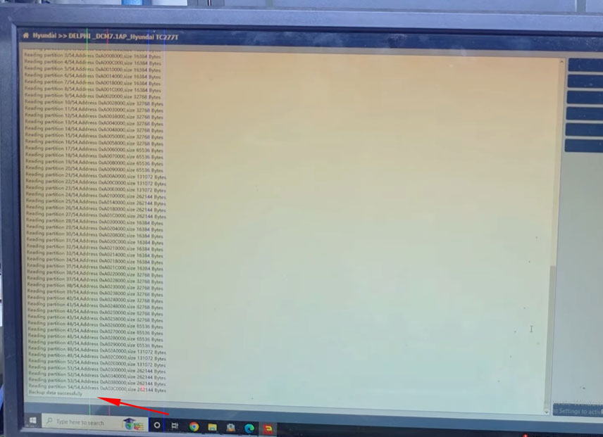 P-Flash data save confirmation screen