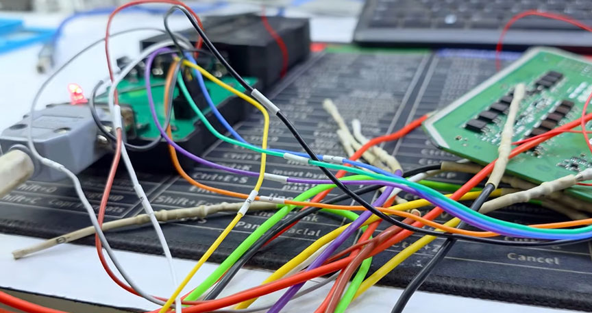 Physical connection overview of ECU, FC200, and adapter