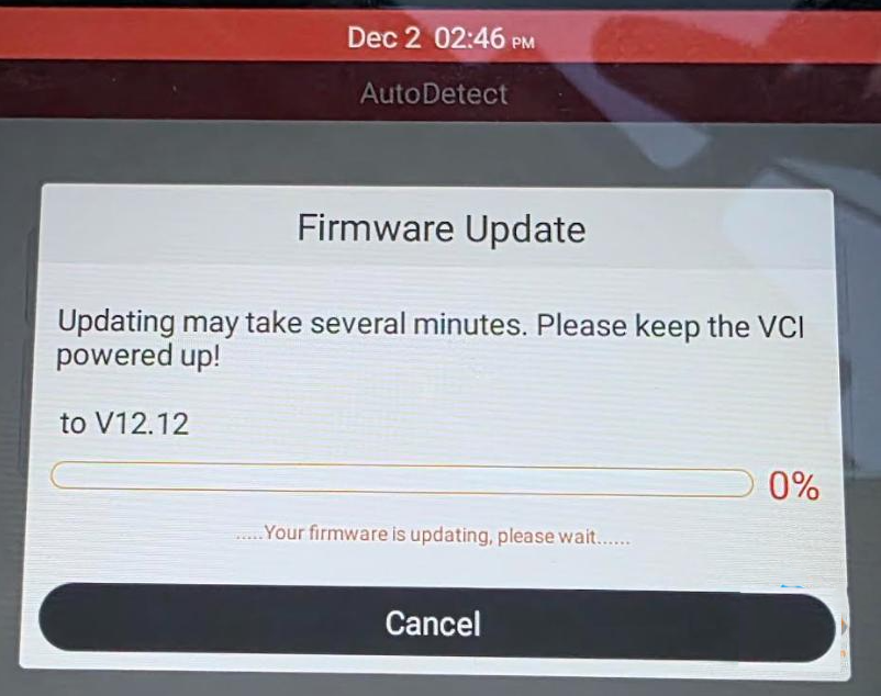 launch crp919 firmware update failed 2