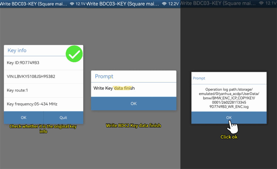 Successful clone confirmation