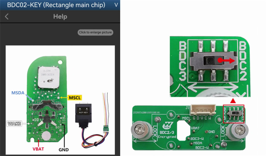 Connecting original key to Yanhua adapter - step 4