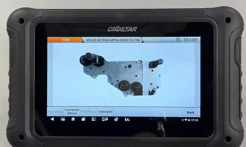 Выбор режима Bench и MP001 для TCM Volvo