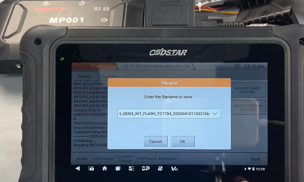 Сохранение данных EEPROM из TCM Volvo MPS6 GEN3