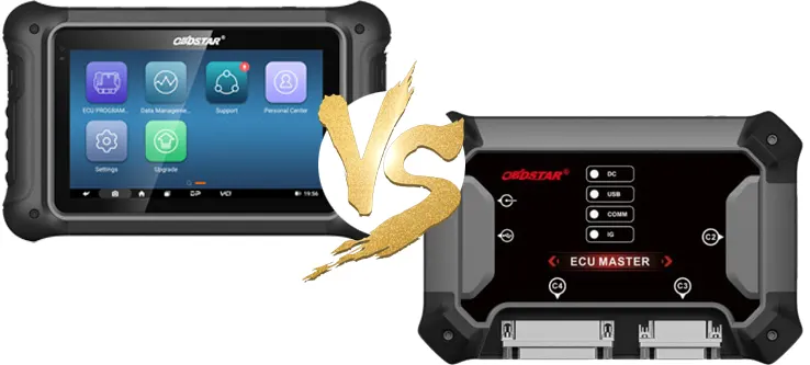 OBDSTAR DC706 tablet vs ECU Master PC interface comparison