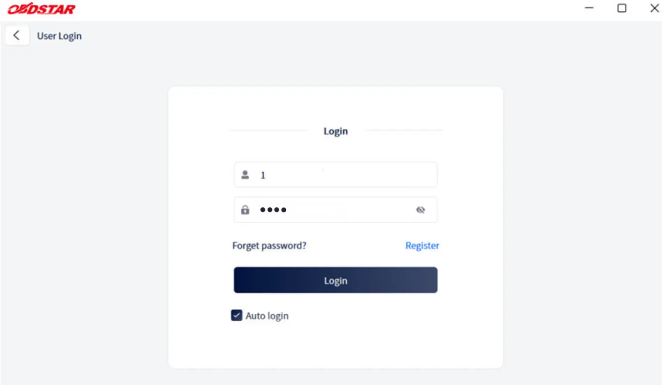 OBDSTAR ECU Master Account Password Reset