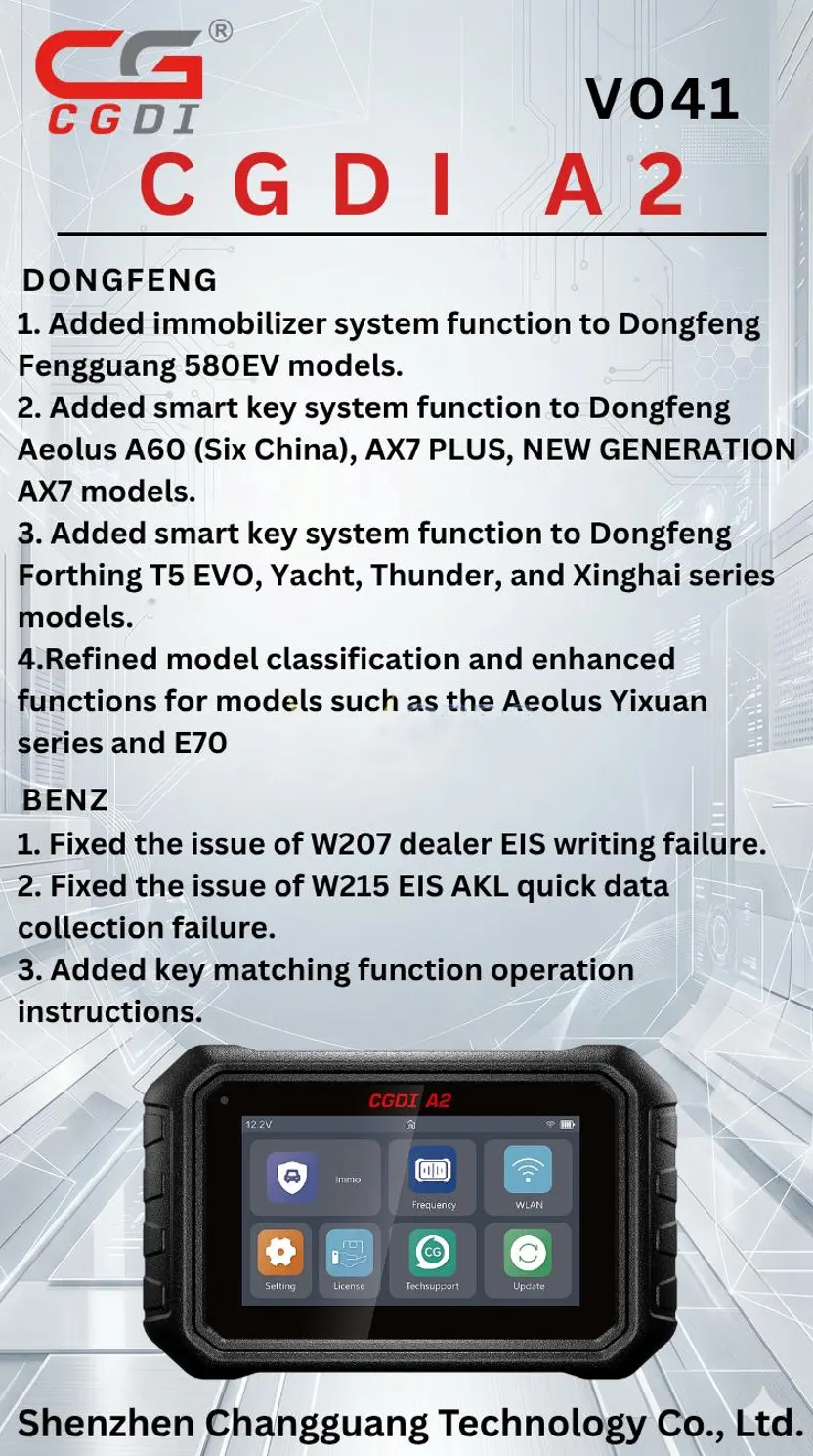 cgdia2v041 dashboard update interface