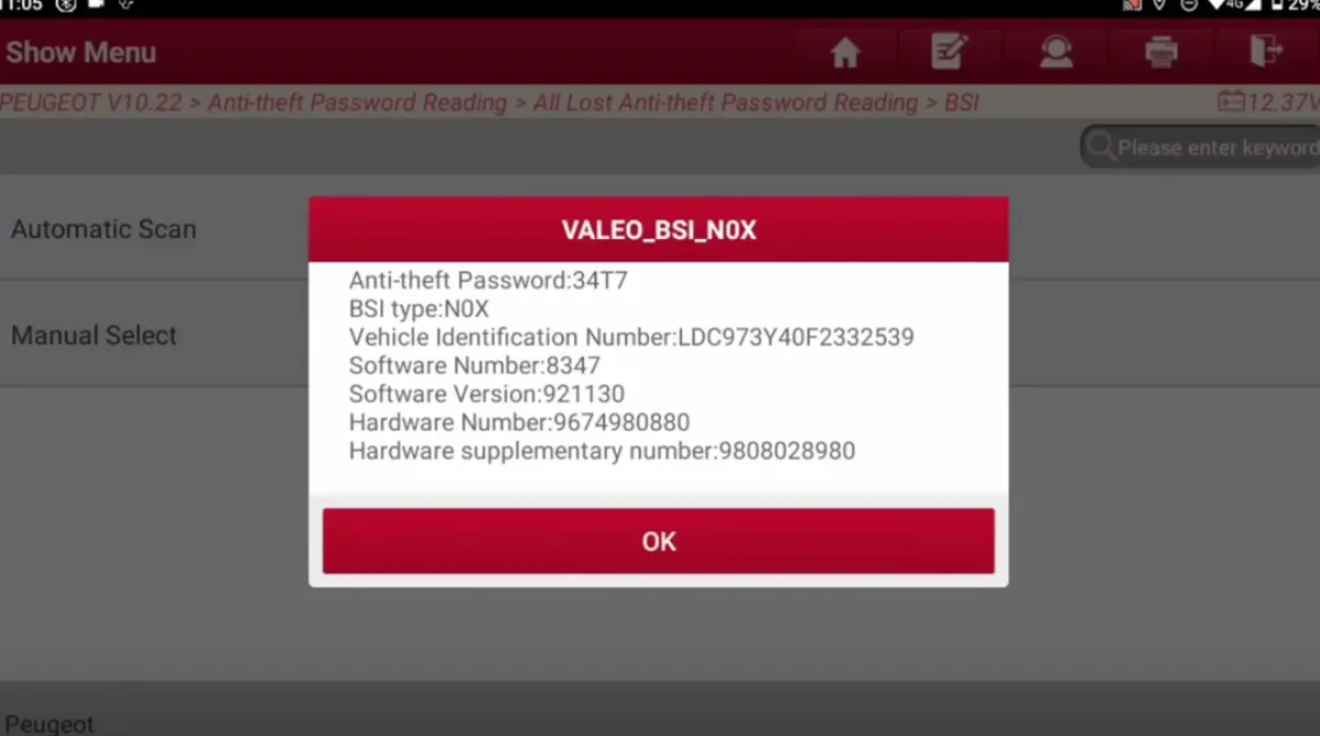 the 4-digit anti-theft password