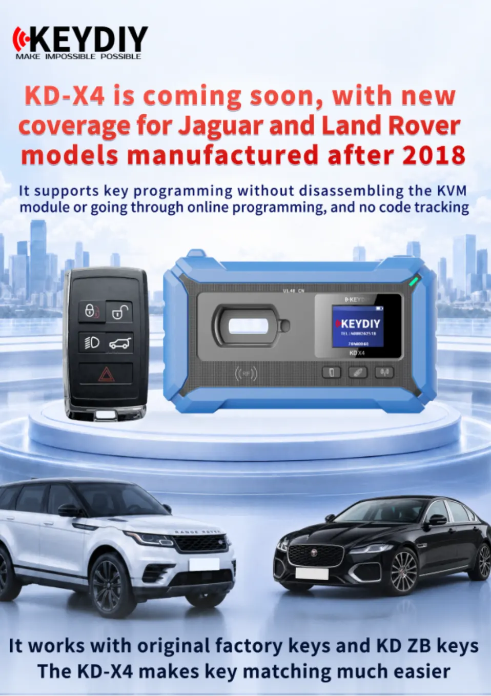 KD-X4 Now Supports 2018+ Jaguar Land Rover Smart Key Programming