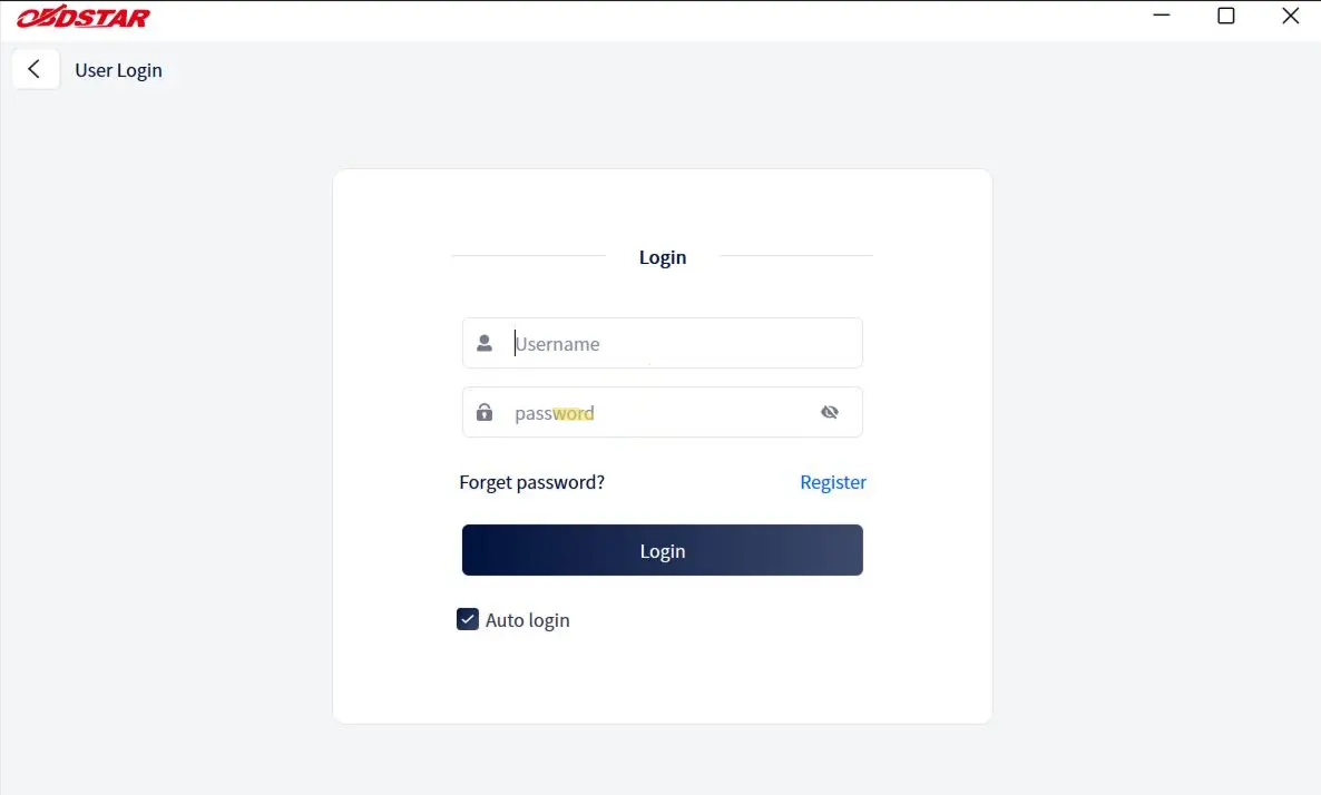 Registration screen 1