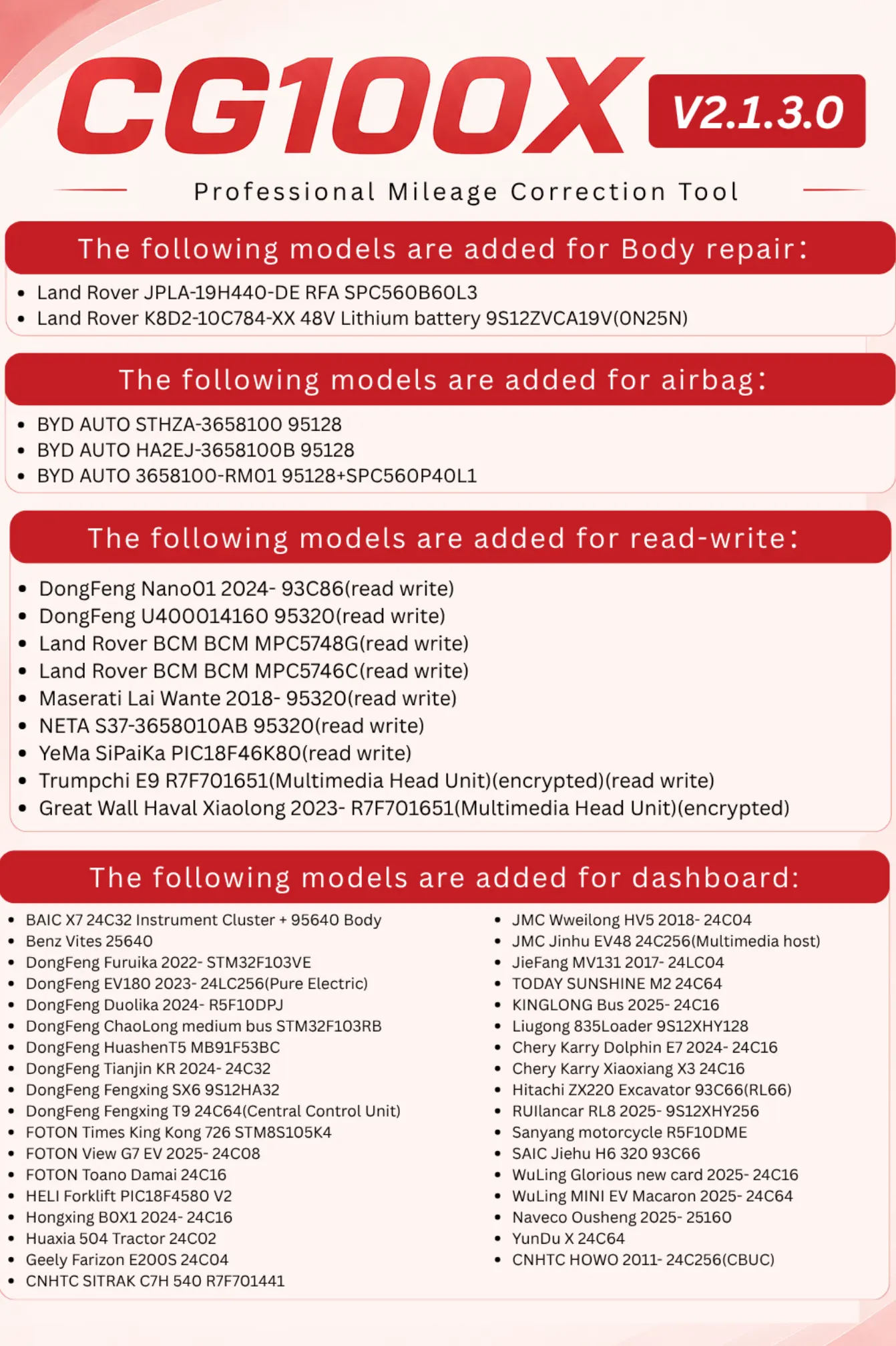 CG100X V2.1.3.0 Software Update