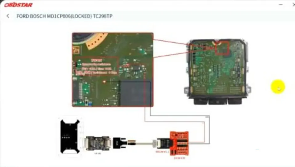 OBDSTAR ECU Master MD1CP006 Boot mode wiring and pinout instructions