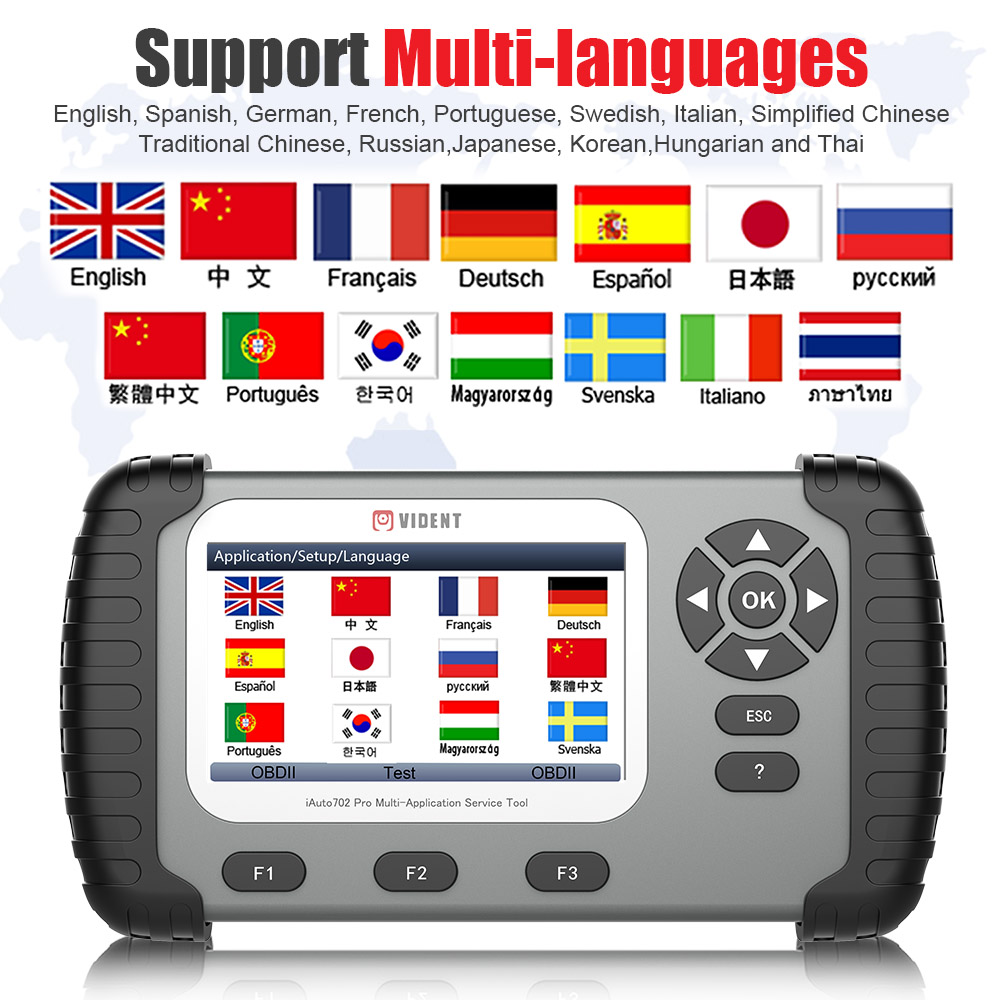 Языки Vident iAuto702 Pro