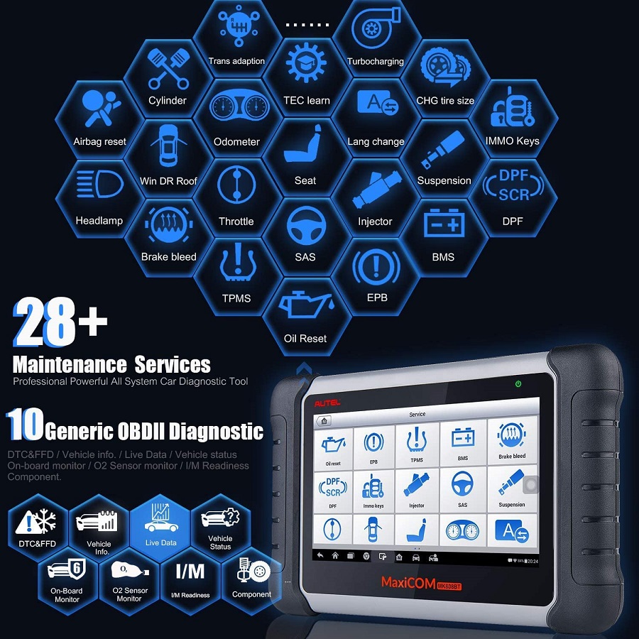 Autel MaxiCOM MK808Z-BT Bi-Directional Diagnostic Scanner