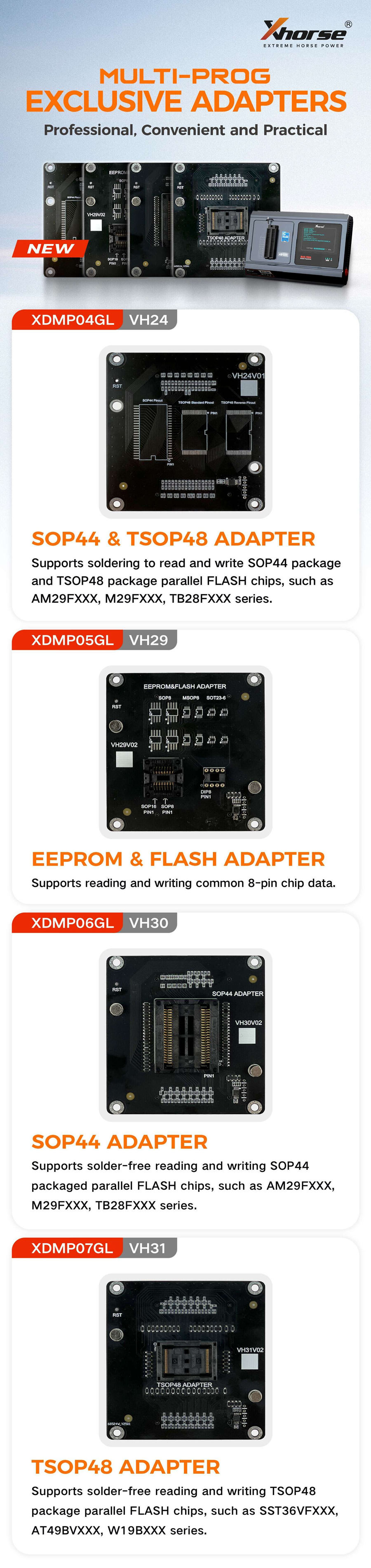 Адаптеры для программатора Xhorse Multi-Prog