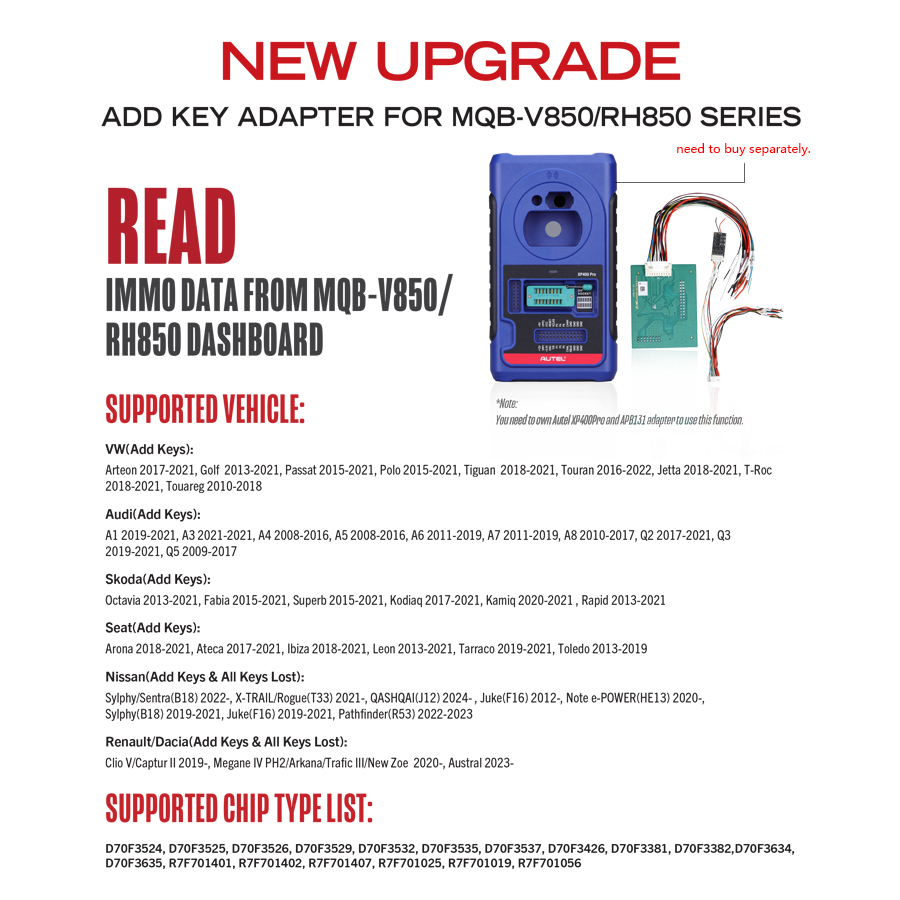 Autel APB131 Adapter Used With Autel XP400 PRO 