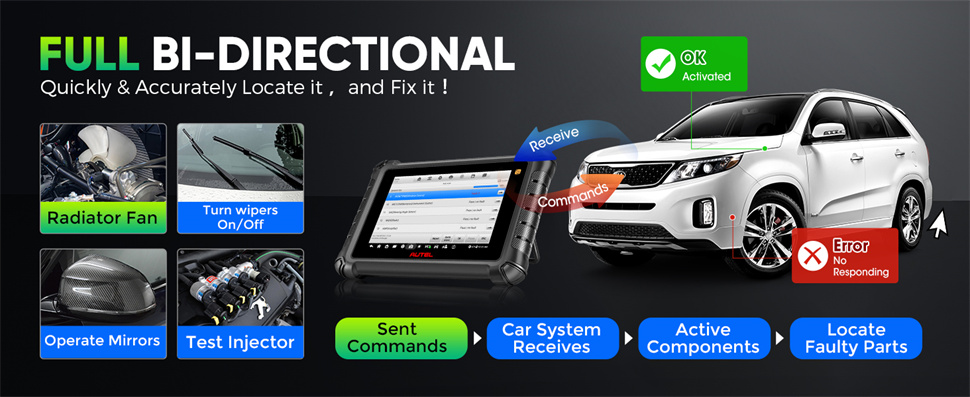 Autel MaxiCheck MX900TS MX900-TS All System Diagnostic with Full TPMS Functions Bi-Directional 40+ Services Updated Of MX808TS/MX808STS/MK808TS