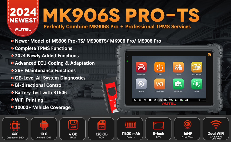 Диагностический сканер Autel MaxiCOM MK906Pro TS (MK906S PRO-TS) TPMS